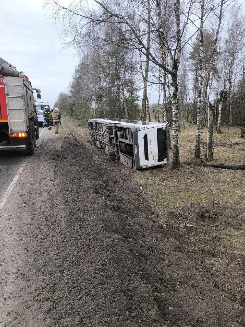 14 апреля в Богородском округе произошел сход автобуса с проезжей части