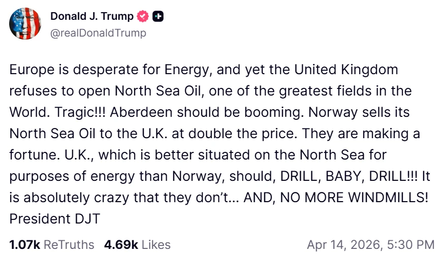 Европа отчаянно нуждается в энергоресурсах, и тем не менее Соединённое Королевство отказывается разрабатывать нефтяные месторождения Северного моря — одни из крупнейших в мире