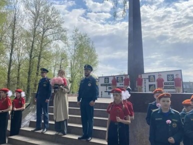 В Балашихе сотрудники МЧС России приняли участие в открытии акции «Вахта памяти»