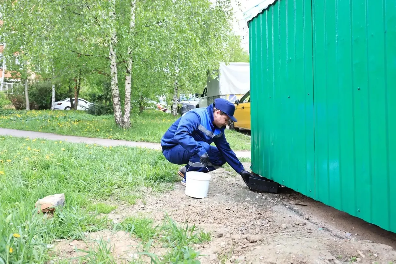 Продолжается дератизация контейнерных площадок Продолжается дератизация контейнерных площадок