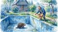 «По-хорошему давай, заходи»: приключения с поимкой дикобраза засняли на видео