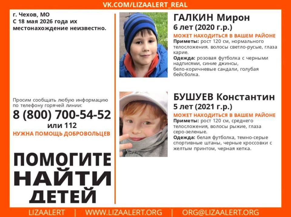 В Подмосковье ищут двух детей