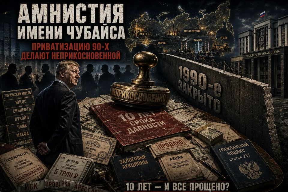 «Амнистия имени Чубайса»: зачем воровство триллионов из 90-х превращают в «законную собственность»?