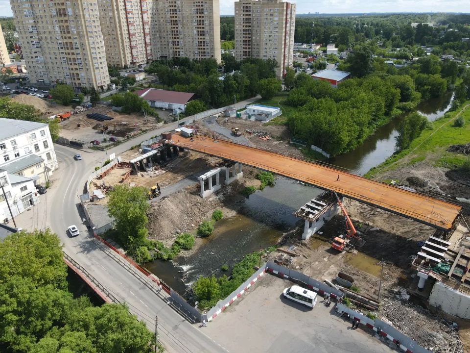 Юлия Купецкая: Строительная готовность нового моста через реку Клязьму – 48%