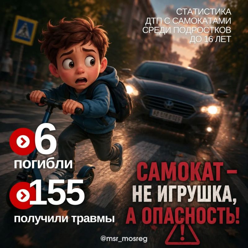 10 из 12 аварий в Подмосковье произошли по вине детей на электросамокатах