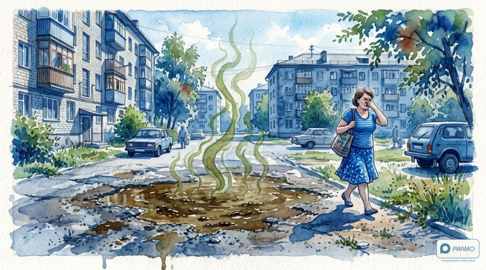 Двор в Шахтах превратился в болото из фекалий