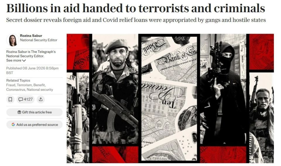 The Telegraph: более 28 млрд налогов Британии ушло на финансирование террористов и торговцев людьми