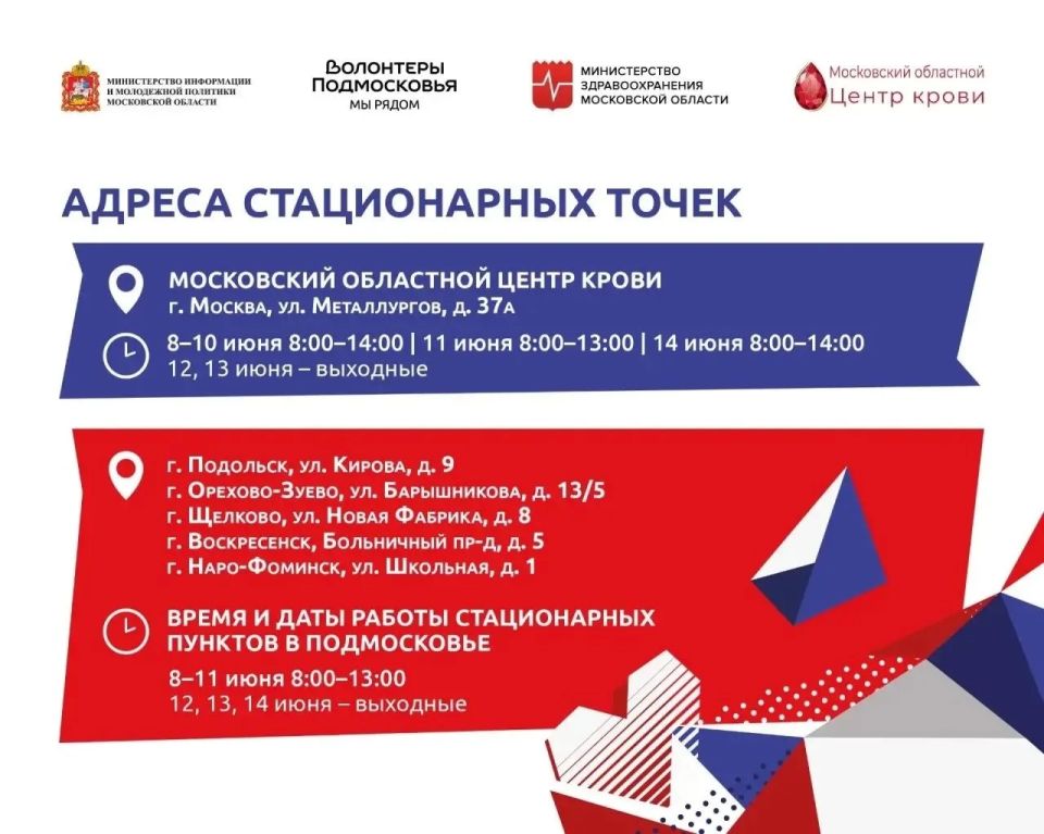 Всемирный день донора крови отметят в Московской области Всемирный день донора крови отметят в Московской области