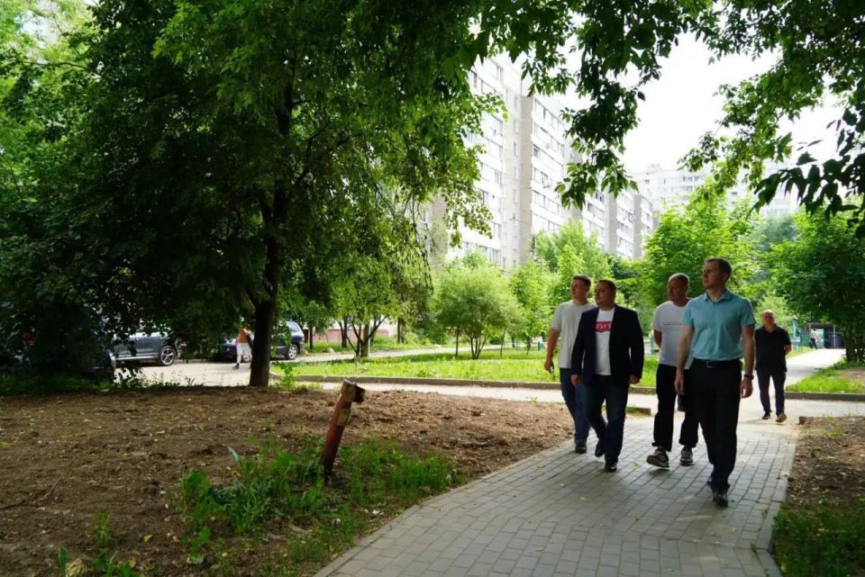 Благоустройство на улице Курской в Подольске подходит к завершению