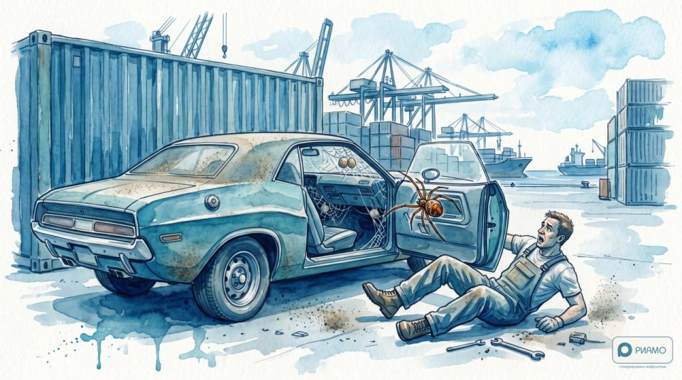 Россиянин купил автомобиль в США и нашел в нем лопнувшие коконы опасного паука