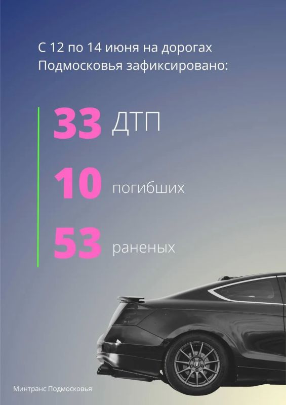 Проанализировали ДТП, которые произошли в Подмосковье с 12 по 14 июня Проанализировали ДТП, которые произошли в Подмосковье с 12 по 14 июня