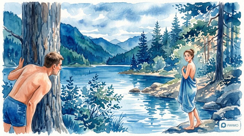 Лежала на бревне: мужчина плыл в ледяной воде, чтобы увидеть голую россиянку