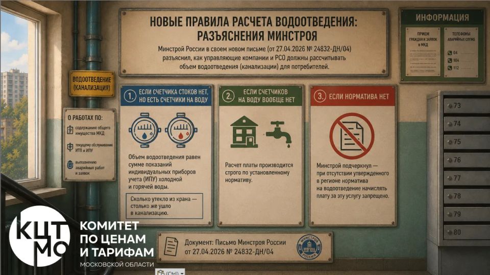 Новые правила расчета водоотведения: разъяснения Минстроя