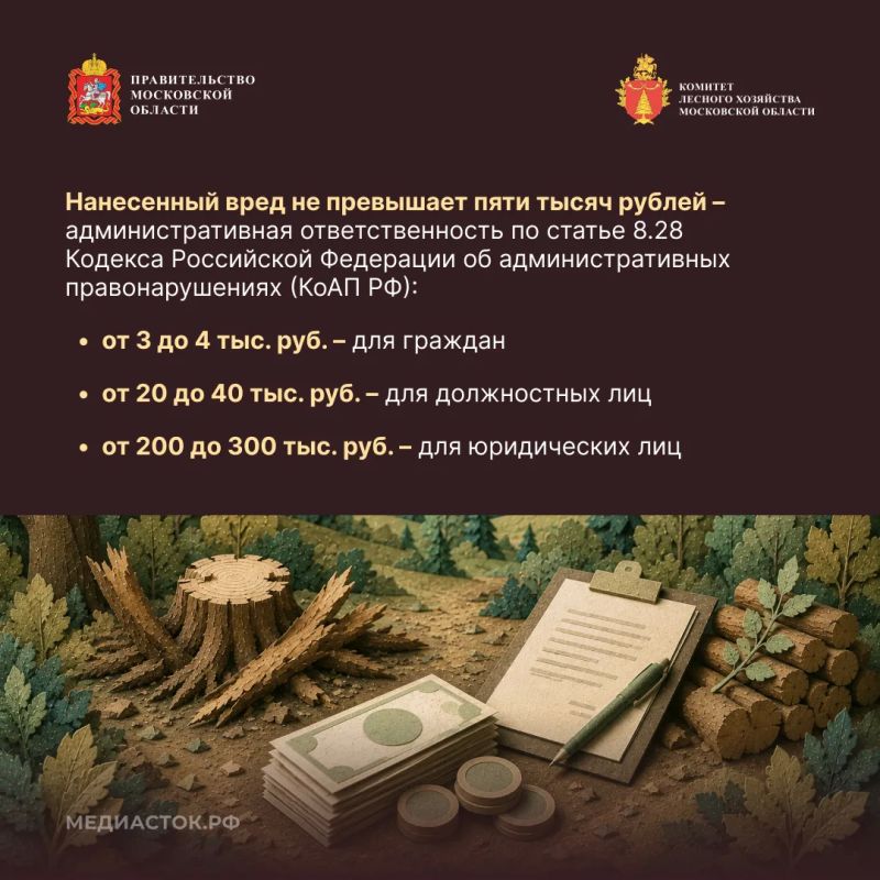 Незаконная рубка лесных насаждений, их повреждение или незаконное выкапывание деревьев и кустарников входят в число самых распространенных нарушений лесного законодательства Незаконная рубка лесных насаждений, их повреждение или незаконное выкапывание деревьев и кустарников входят в число самых распространенных нарушений лесного законодательства
