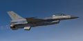 Полученный от Нидерландов истребитель F-16A Block 20 MLU (кадр 1) Воздушных сил Украины с украинским регистрационным номером UA 86-0062 в объективе бельгийского авиаспоттера