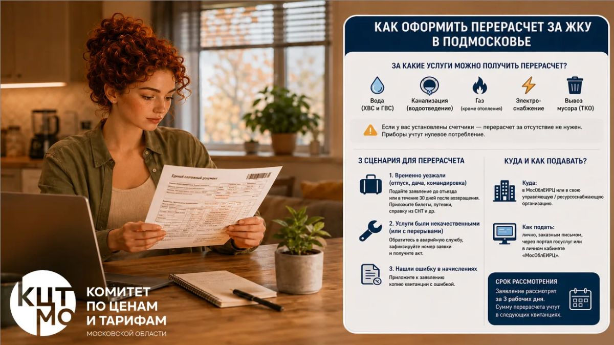 Полезная информация. Как оформить перерасчет за ЖКУ в Подмосковье: краткая инструкция