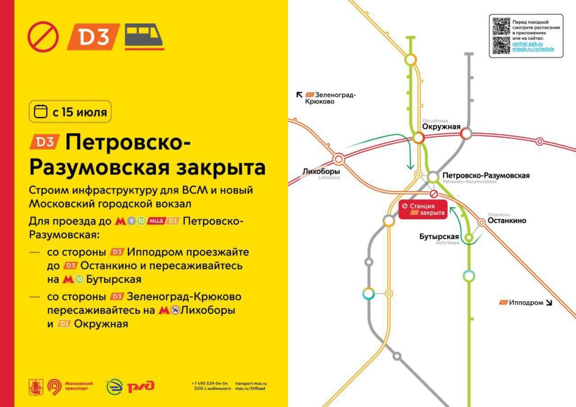 С сегодняшнего дня станция «Петровско-Разумовская» МЦД-3 временно закрыта из-за строительства ВСМ, сообщили в Дептрансе