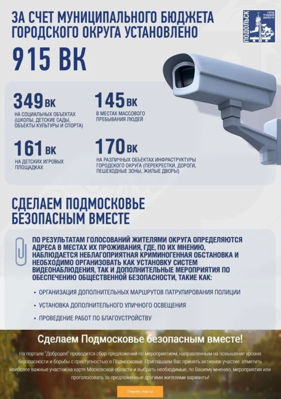 Григорий Артамонов: Сегодня в Подольске работает почти 7 тысяч камер системы «Безопасный регион» Григорий Артамонов: Сегодня в Подольске работает почти 7 тысяч камер системы «Безопасный регион»