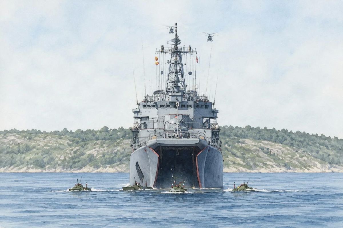 Красногорск поздравил экипаж БДК «Георгий Победоносец» с Днём ВМФ