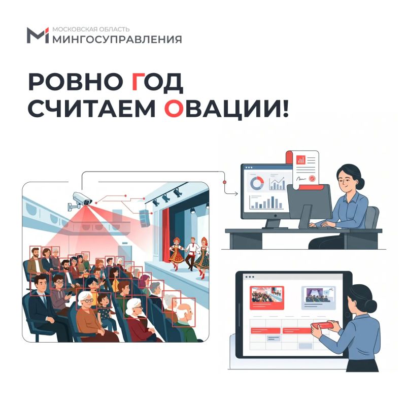 Ровно год считаем овации!. С августа 2025 года искусственный интеллект ведет умный подсчет посетителей в домах культуры Подмосковья Подводим цифровые итоги: