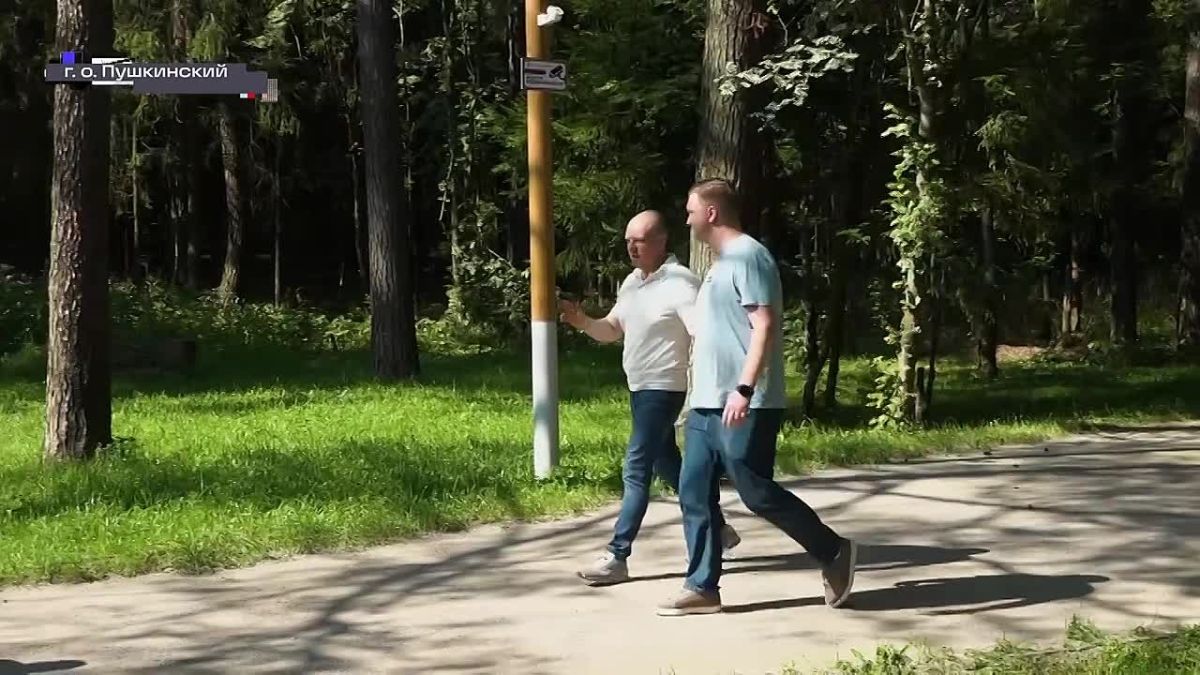 Глава округа Максим Красноцветов оценил, как содержится территория лесопарка «Северный» в Пушкино