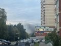 В Долгопрудном тушат пожар на территории автобата