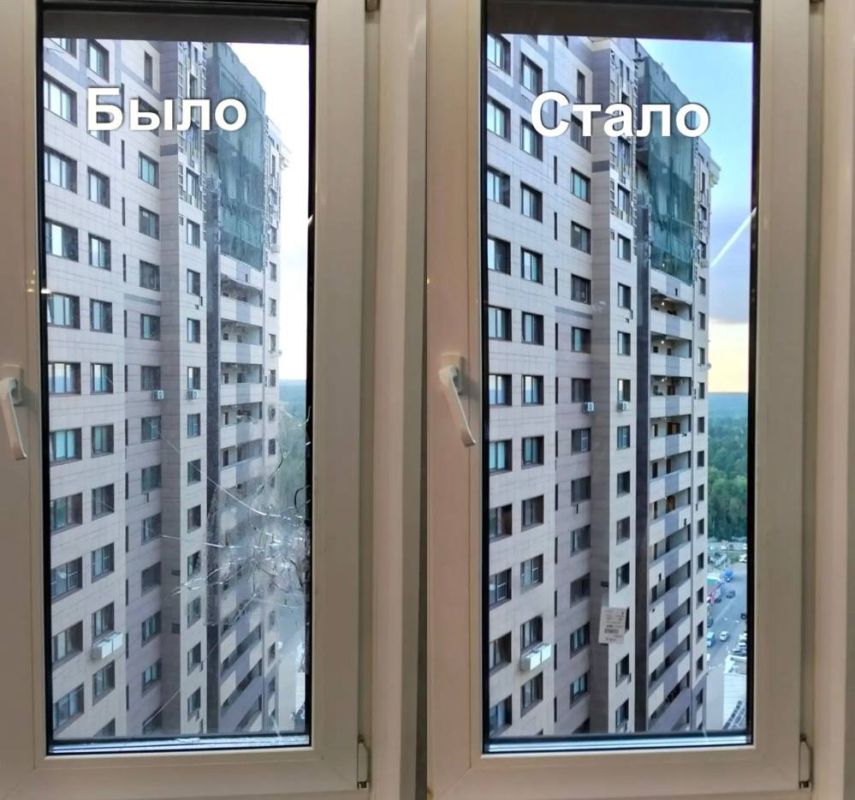 Работы по установке новых стекол в квартирах пострадавших ведутся в доме № 62 по улице Гагарина