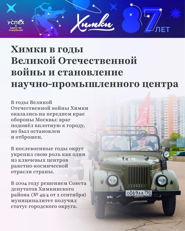 Единство прошлого и настоящего: история и современность Химок к 87летию города Единство прошлого и настоящего: история и современность Химок к 87летию города