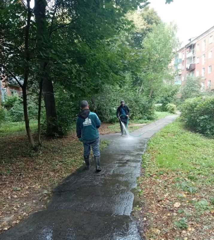 В Подольске проводят ежедневную санитарную очистку улично-дорожной сети и осенний уход за дорогами В Подольске проводят ежедневную санитарную очистку улично-дорожной сети и осенний уход за дорогами