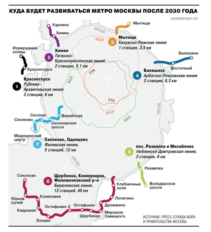 Московское метро будет серьезно расширено за пределы административных границ столицы