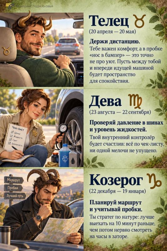 Каждому знаку — свой дорожный совет! Когда как не в пятницу представить вам необычный гороскоп Каждому знаку — свой дорожный совет! Когда как не в пятницу представить вам необычный гороскоп