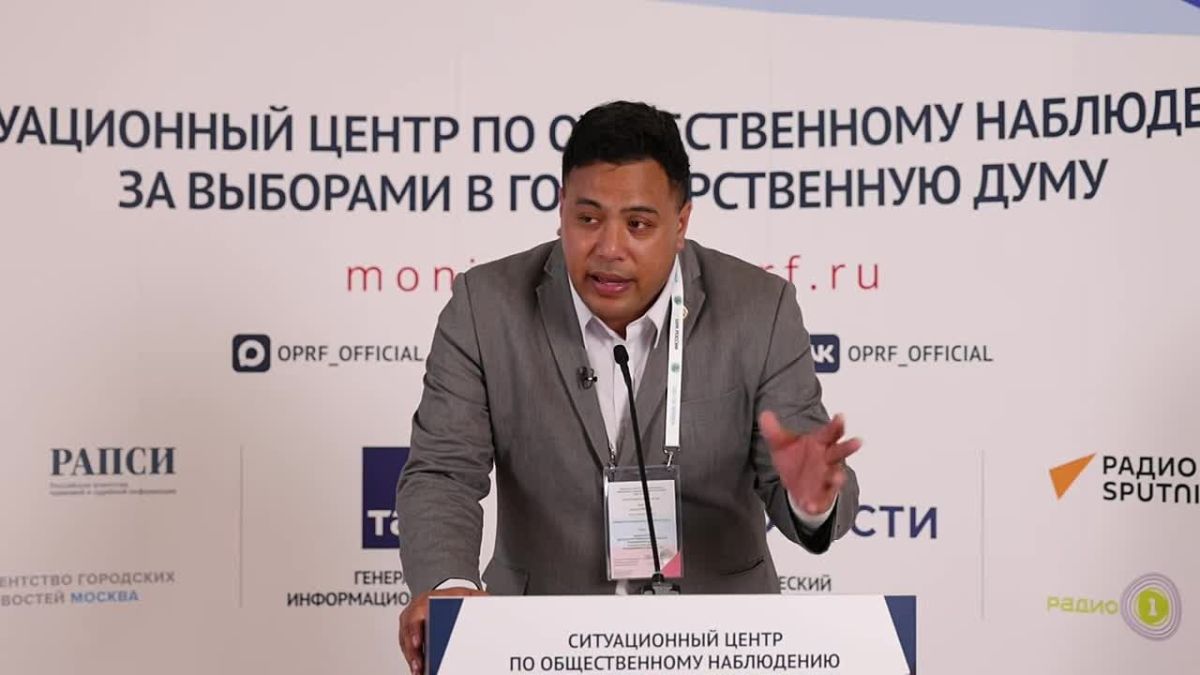 Международный наблюдатель из Королевства Тонга Самиуэла Ики Уаси поделился впечатлениями от работы Ситуационного центра ОП РФ: