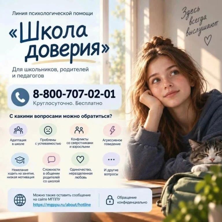 Минпросвещения России запустило линию психологической помощи «Школа доверия»