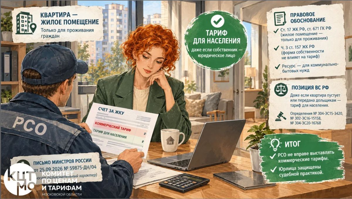 По какому тарифу платит юрлицо за квартиру в МКД — как население или коммерсант?