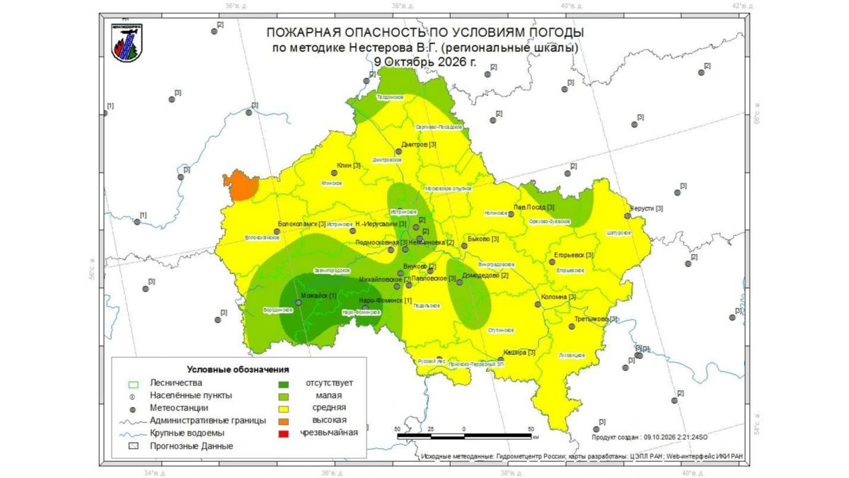 Огненный прогноз. 8 октября на территории гослесфонда Московской области возгораний не зафиксировано