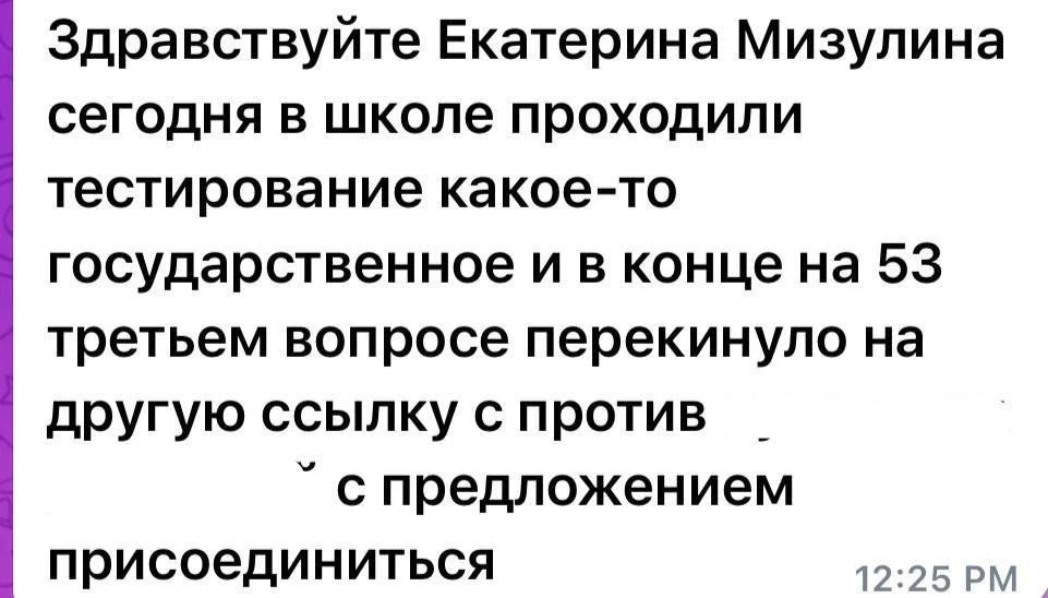 Екатерина Мизулина: С утра пишут школьники из разных городов Подмосковья