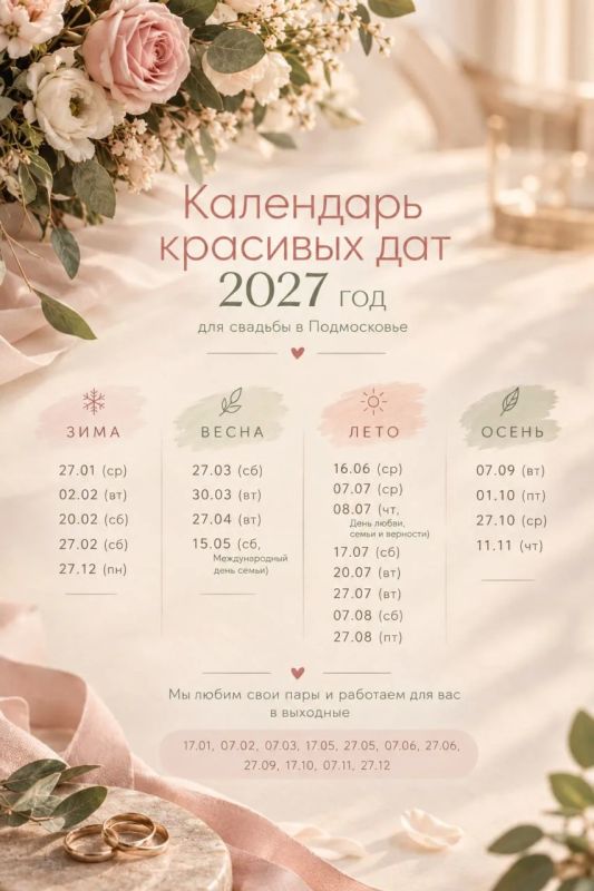 Ваша история любви заслуживает красивой даты!
