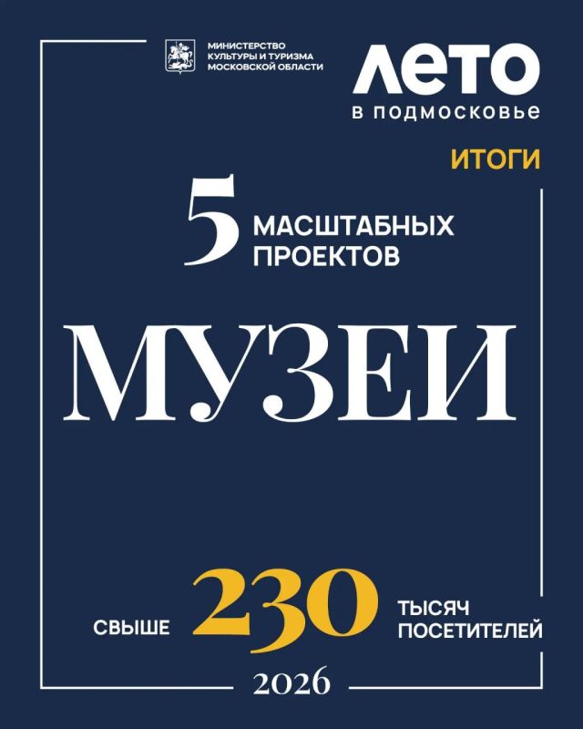 Более 230 тыс. человек посетили масштабные выставочные проекты в музеях Подмосковья этим летом