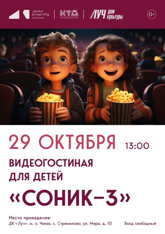 Видео гостинная для детей "Соник - 3" ДК "Луч" м. о. Чехов