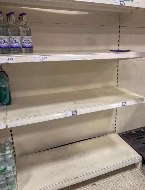 Британцы в панике скупают бутилированную воду, консервы и туалетную бумагу Британцы в панике скупают бутилированную воду, консервы и туалетную бумагу
